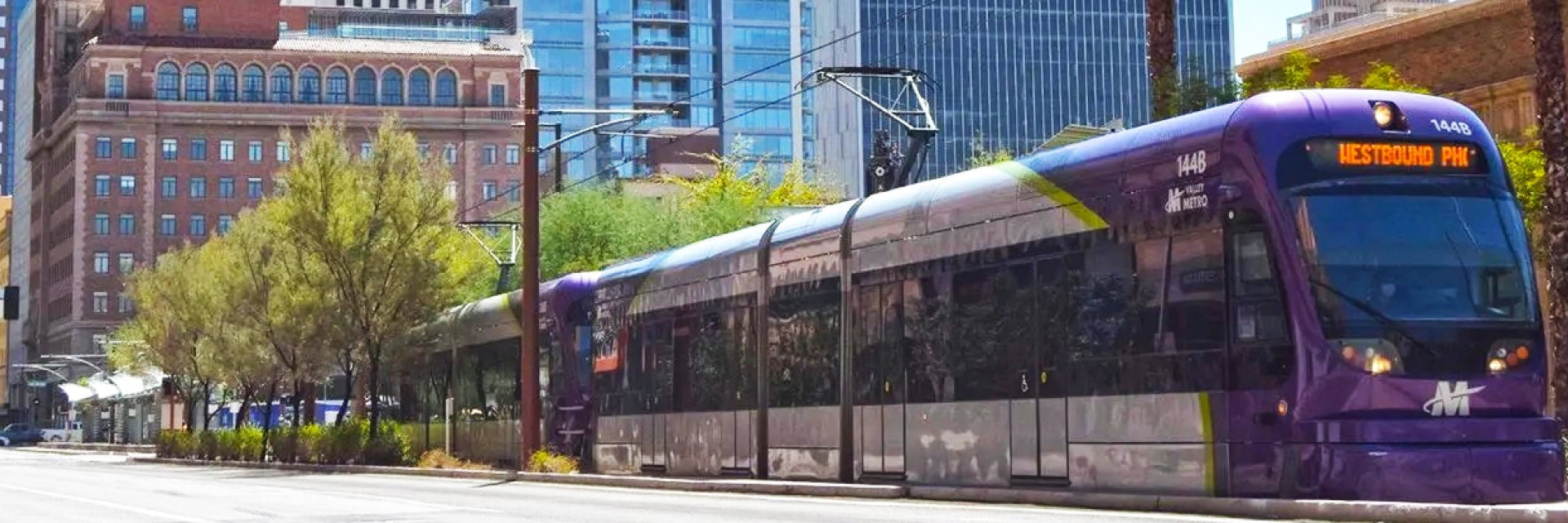 train going through a city
