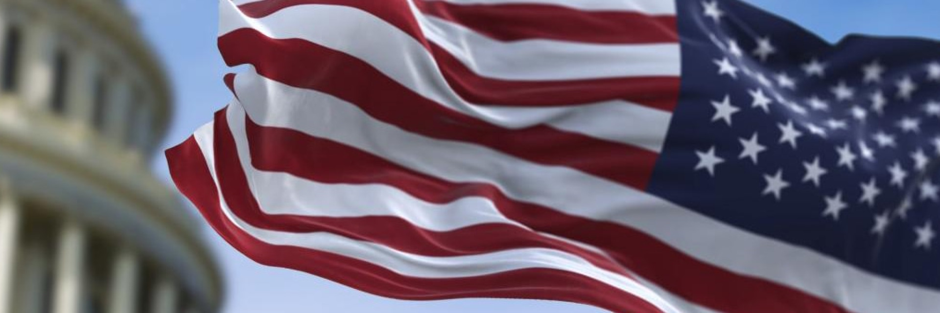 image of flag with capital building in background